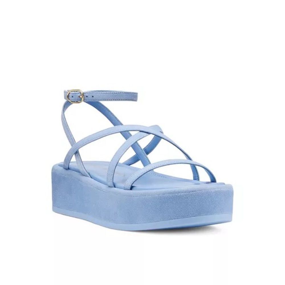 Stuart Weitzman Summerlift Platform Sandal Blue Size 7 - Picture 2 of 13